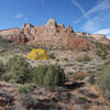 Panoramic view west from the northmost point of the Wedding Canyon trail with hint of autumn