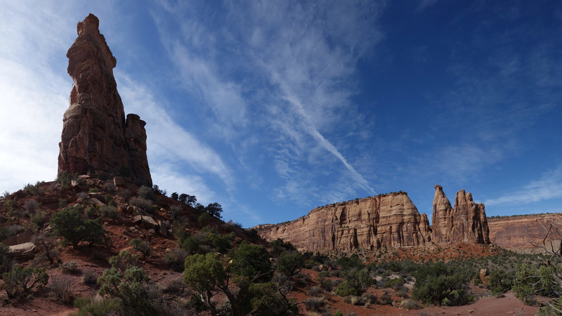 Independence Monument (left) and the Pipe Organ formation (center right)