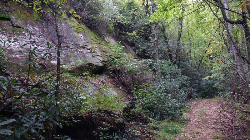 Rocky outcrop along the trail.