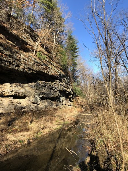 Rock face along Bear Creek