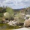 The pools are worth the hike there. Looking west with Oro Valley and the Tortolita mountains in the far distance