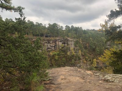 Looking from one side to the other.