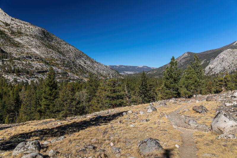 Looking back across Blayney Meadows on the Florence Lake Trail.