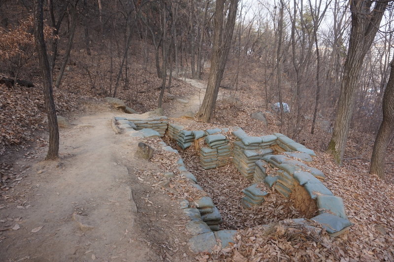 Korean war trenches  (foxholes) Seoul Trail section 4 towards Sadang, taken 7th Dec 2020