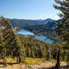 Lower and Upper Echo Lakes from Tamarack Lake Trail.