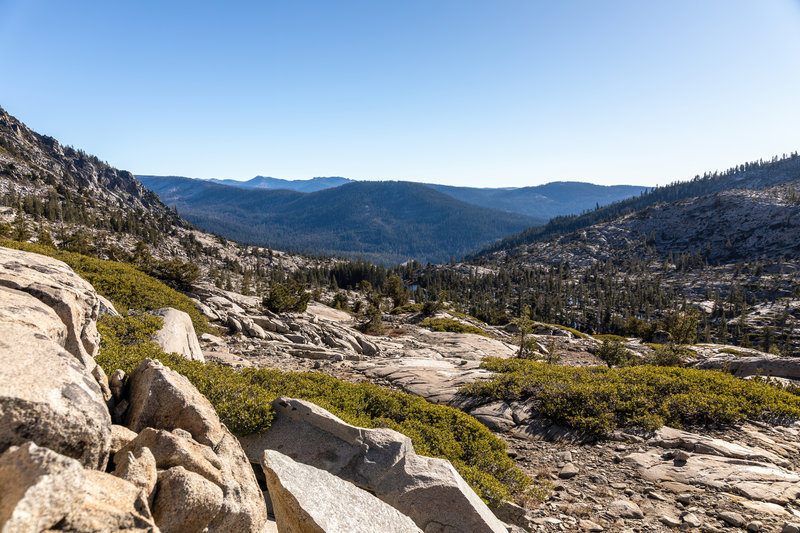 View south from Lake of the Woods trail along the Pyramid Creek drainage.