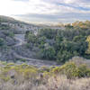 You can see the Vista Trail snaking its way up the hill from the Valley View Trail.