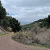 The Santa Clara trail from the fork in the trail. From here, you start to get glimpses of Silicon Valley below you.