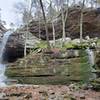 Double waterfalls at the end of the Big Rocky Hollow Trail.