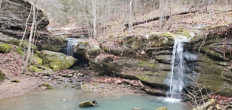 Double waterfalls on the Rebman Trail.