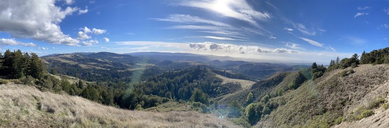 The amazing views at the Vista Point. It's the perfect combination of mountains and oceans in the distance.