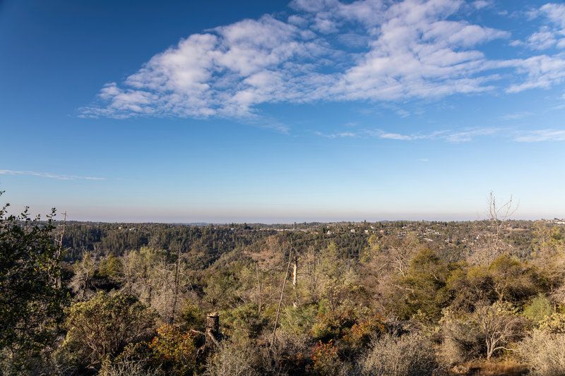 The city of Auburn from Pointed Rocks Trail.