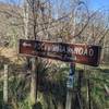 Sign for Pocahontas Rd that leads to the Rice Fields Trailhead.