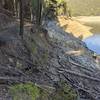 Trail over looking lake, water level extremely low.