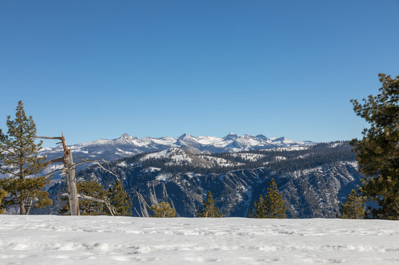 The High Sierra ridgeline from El Capitan.