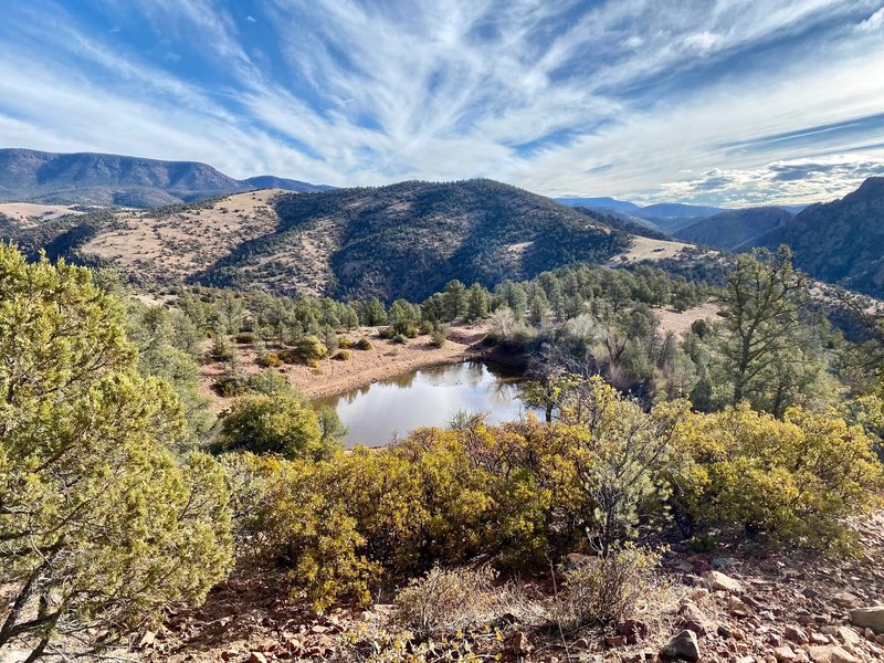 View from the trail around the 4.5 mile mark heading towards canyon.