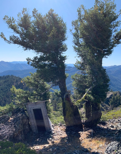 Outhouse remnants off the summit