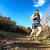 Running through one of the wider sections of trail with the high voltage power lines overhead.