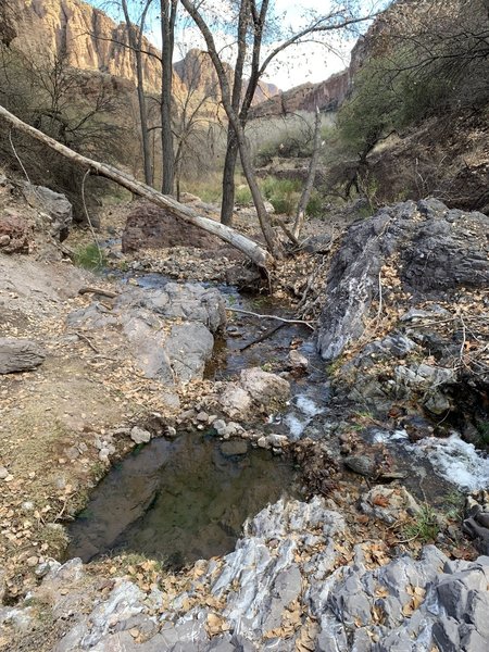 Smaller hot springs pool.