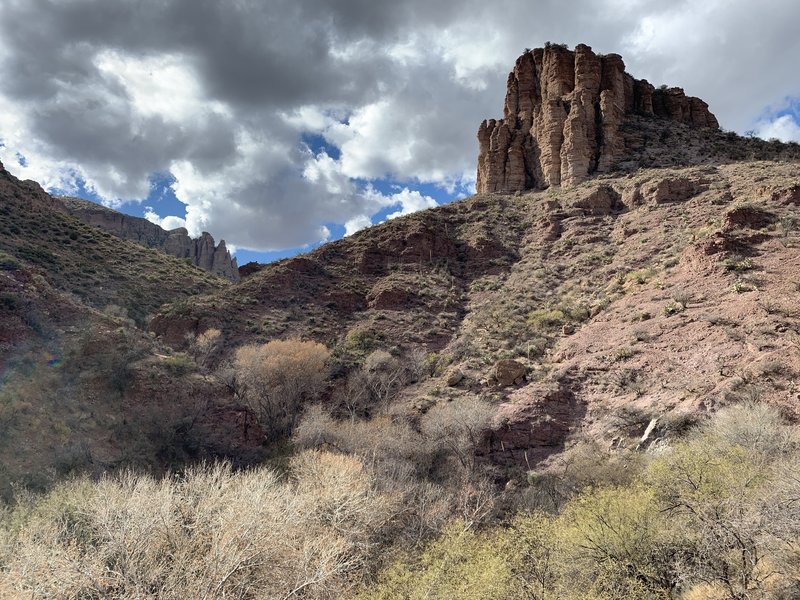 Butte above hot springs.