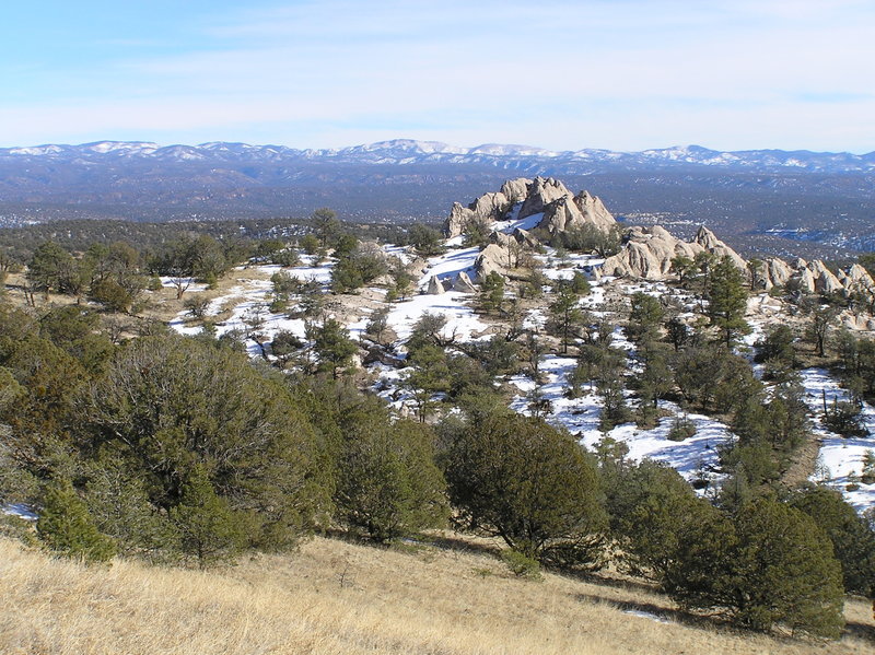 White Rocks and surrounding country. Follow Middle Fork trail (#157) approx. 2 mi and take White Rocks trail (#27) 5 mi.