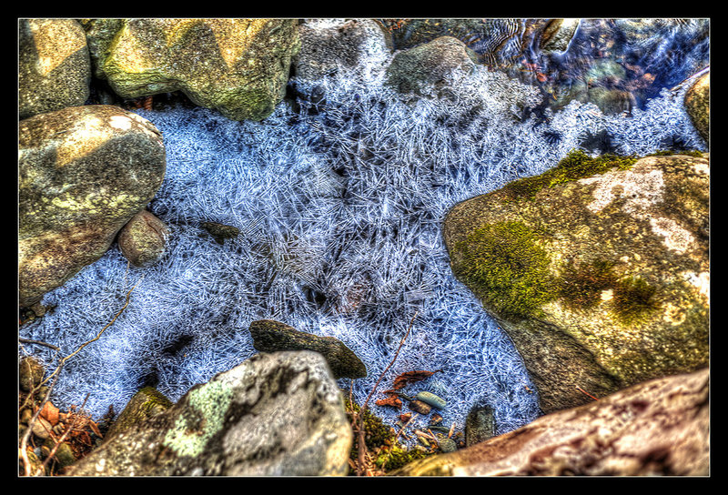 Frozen Ice on the Rose River. January.