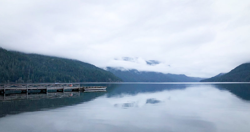 Low clouds over Lake Crescent