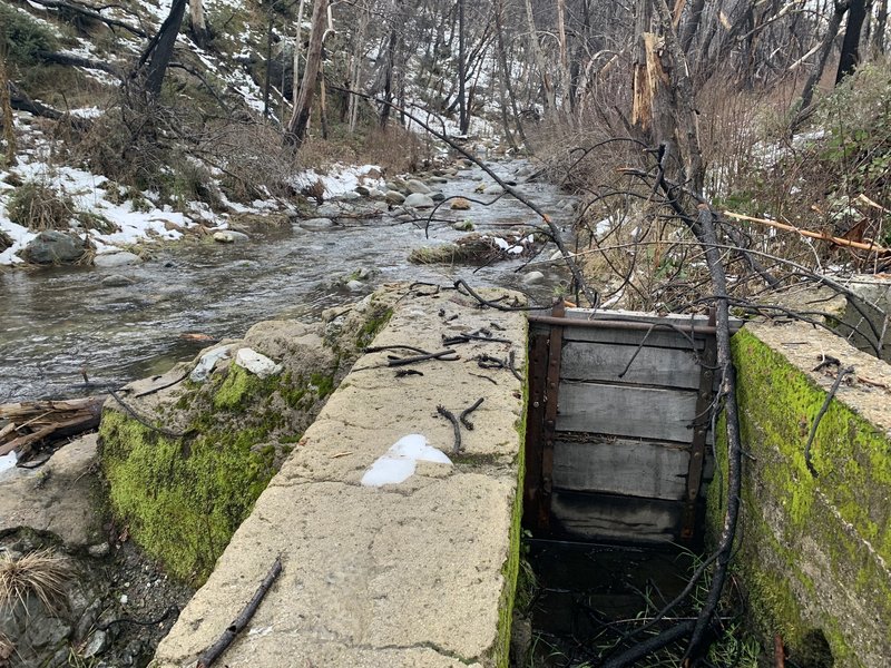 Diversion structure at the end of the trail.