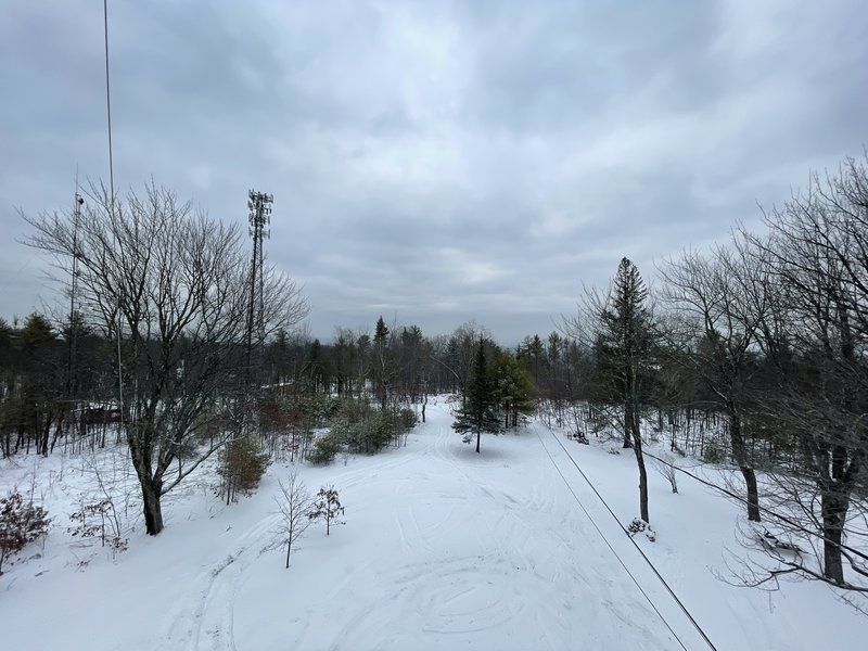 View partially up the fire tower.