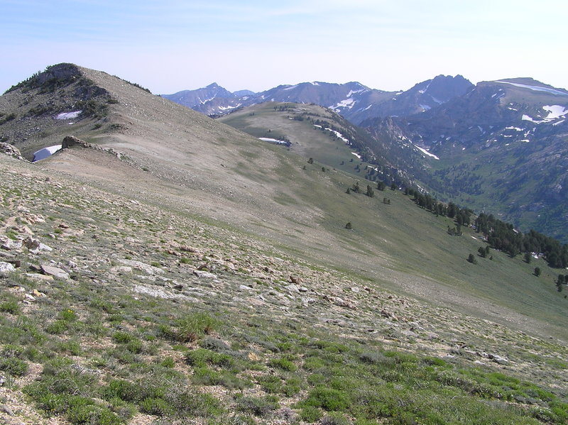 Looking back south along trail towards King Peak.