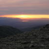 Sunset at camp on trail south of Wines Peak.