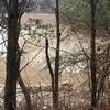 Stone wall normally covered in water in Norris Lake. Likely built some time in the 19th century.