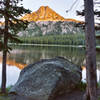 Gunsight Mountain from Anthony Lakes shoreline. Location is approximate.