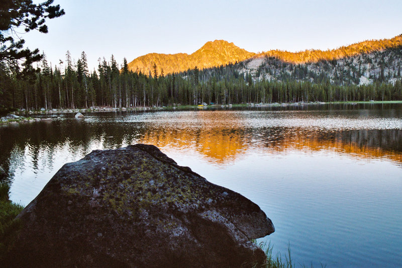 Sunset from Anthony Lakes. Location is approximate.