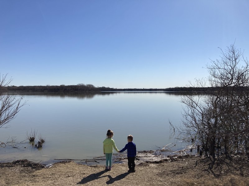 Access and view of Lewisville Lake.