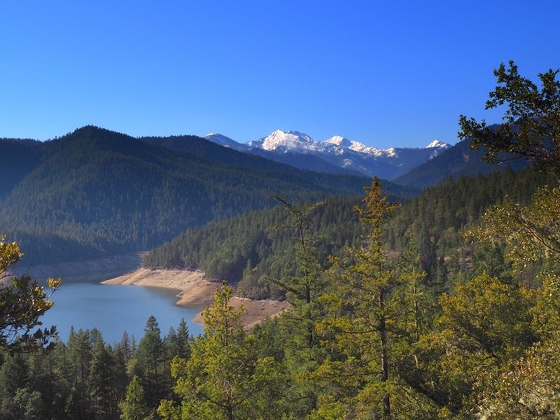 The Red Buttes and Applegate Lake from the lower viewpoint.