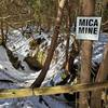 Snow-covered mica mine.