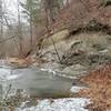 One of many creek crossing with bedrock.