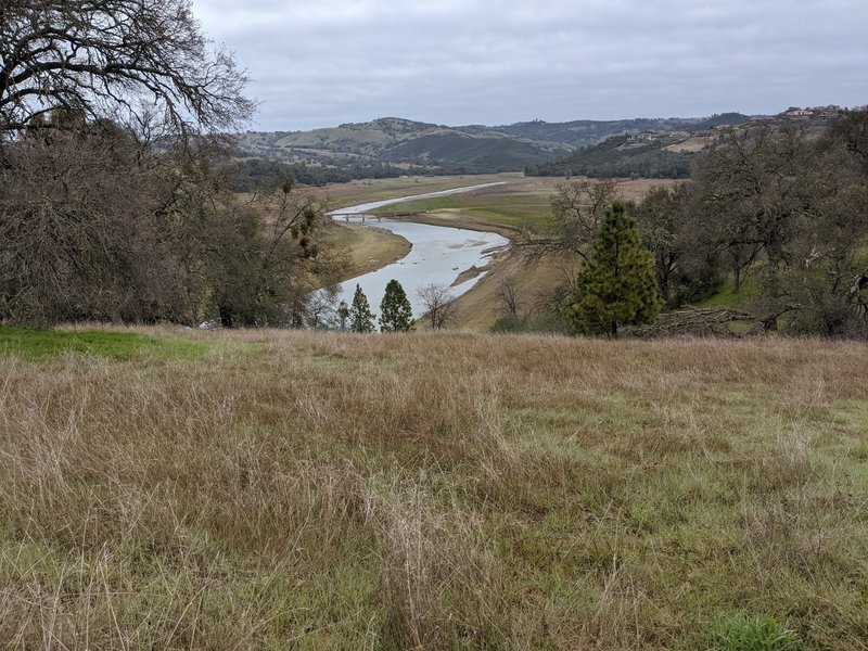 Looking towards Hidden Bridge (normally underwater) and the ghost town of Salmon Falls