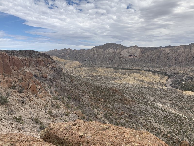 At the Eastern end of the Fresno Rim Trail; Los Portales and The Flatirons.