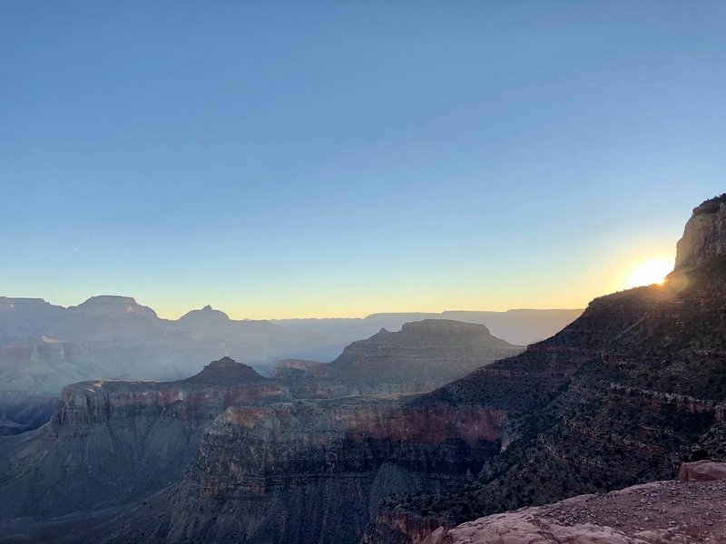 Sunrise on the South Kaibab Trail.