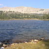 Looking north from the south shore of Jordan Lake showing the ridges which form the north and west boundaries of the Natualist Basin (09-17-2012)