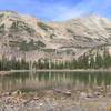 View from Morat Lake (eastern one) toward bench containing Blue Lake and, in background, Mt. Agassiz (09-19-2012)