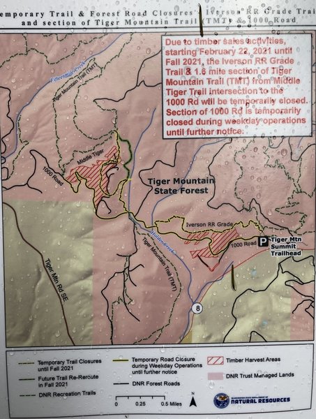 Parts of this trail are closed during weekdays due to logging activity.