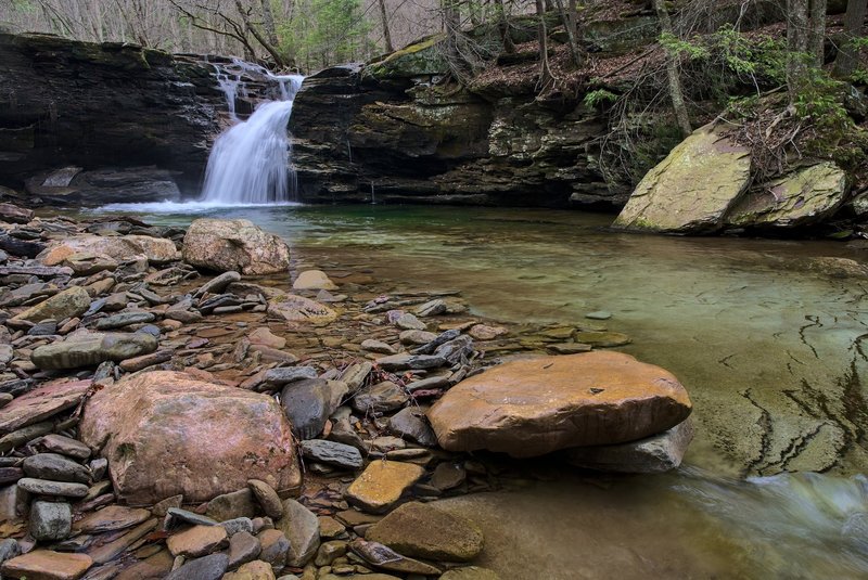 The first of two lovely cascades that comprise Twin Falls.