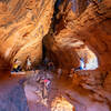 Hikers inside the Soldier Pass Cave