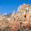 Mountains towering above from just below Brins Mesa.