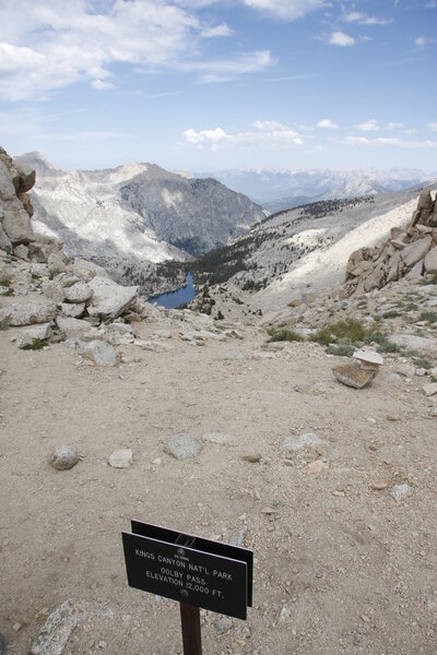 Looking north from Colby Pass, Colby Lake in foreground.