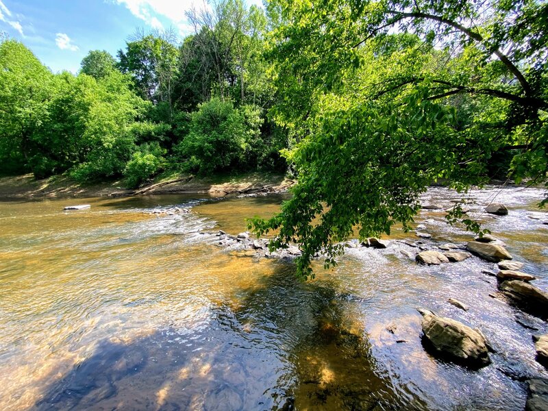 Ancient Indian fishing weir along the trail.