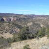 View northwest from trail on final ascent to North Mesa showing canyon that contains Middle Fork Gila River (12-26-2006)